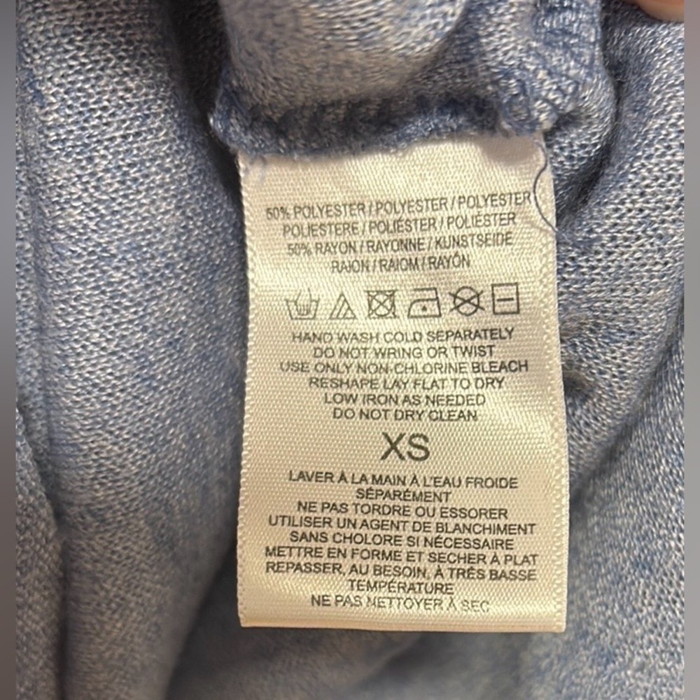 We the Free by Free People Light Blue Drapey Long Sleeve Top , sz XS - Picture 7 of 7